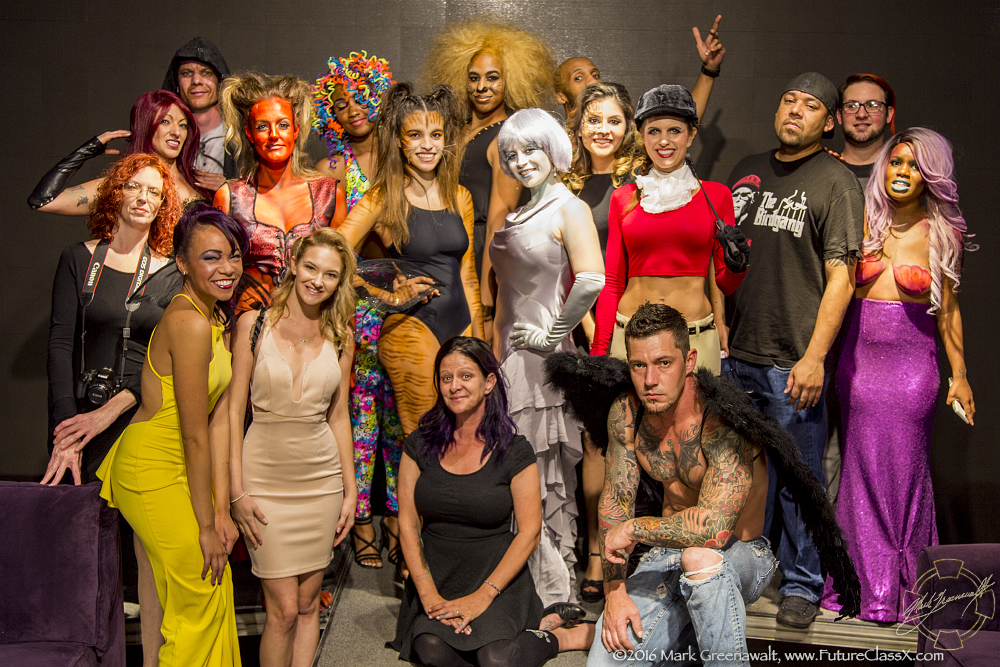 The Art Fashion Show models, makeup artists and hosts at the end of the event